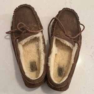 UGG Chocolate Suede Moccasin Slippers